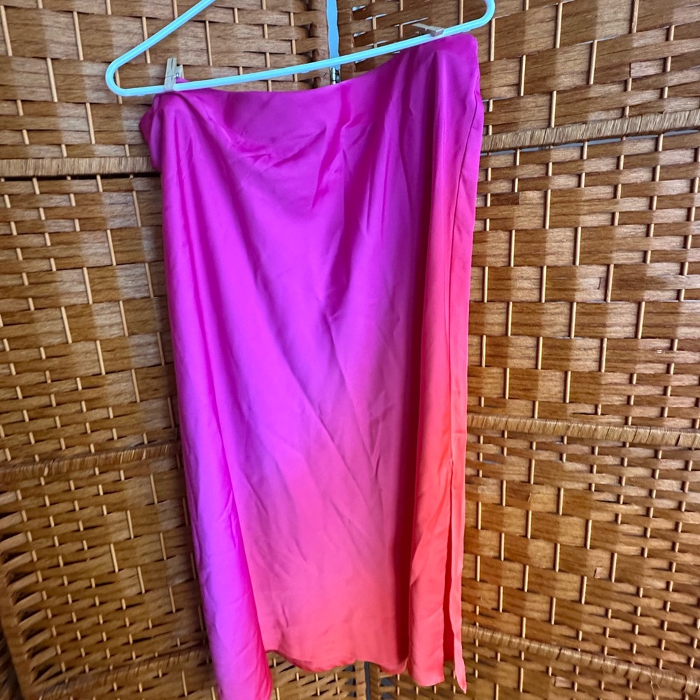 A New Day Vibrant Neon Pink and Orange Skirt